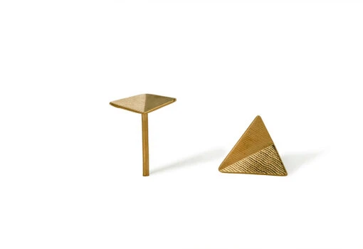 Point 4 Stud Earrings, Bent Triangle